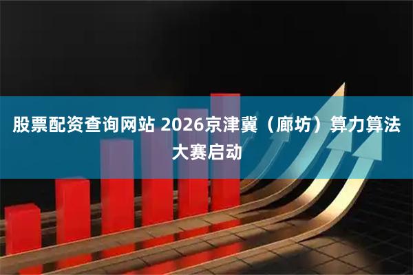 股票配资查询网站 2026京津冀（廊坊）算力算法大赛启动